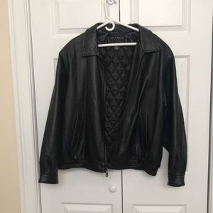 Croft & Barrow Black Leather Jacket.  Size XL
